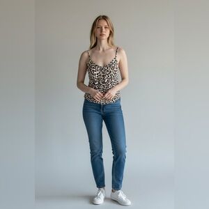 Amuse Society Animal Print Strappy Tank Top Size XS